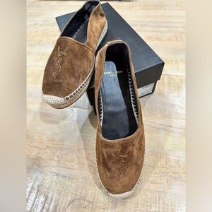 Saint Laurent suede brown cachemire land Espadrille SL Logo shoes